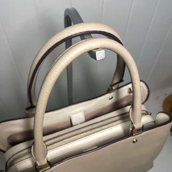 Kate Spade Leila Medium Triple Compartment Satchel - Light Sand Multi (EUC) - Picture 4 of 15